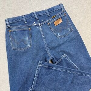 Wrangler Jeans Mens 35x34 (34x33) Cowboy Cut Original Fit Western Distress 13MWZ